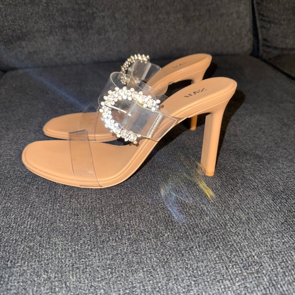 Clear and Tan Women's Heels new without tags